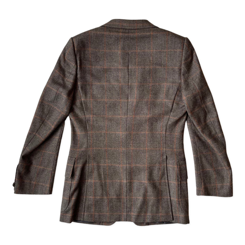 Yves Saint Laurent brown check cashmere jacket