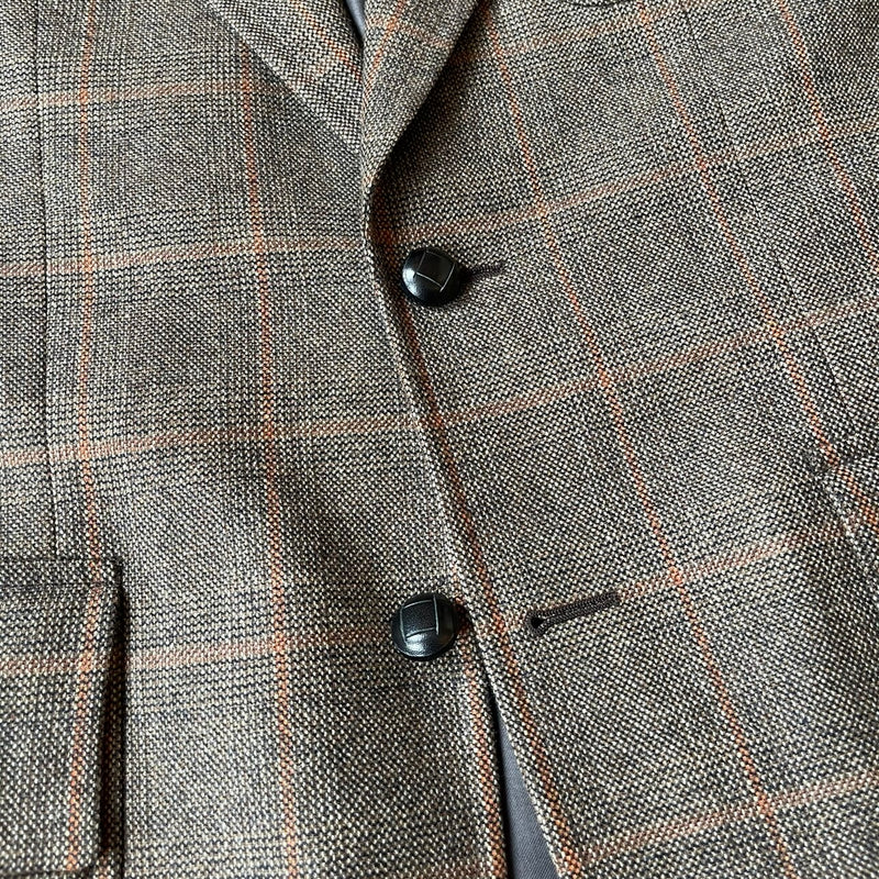 Yves Saint Laurent brown check cashmere jacket