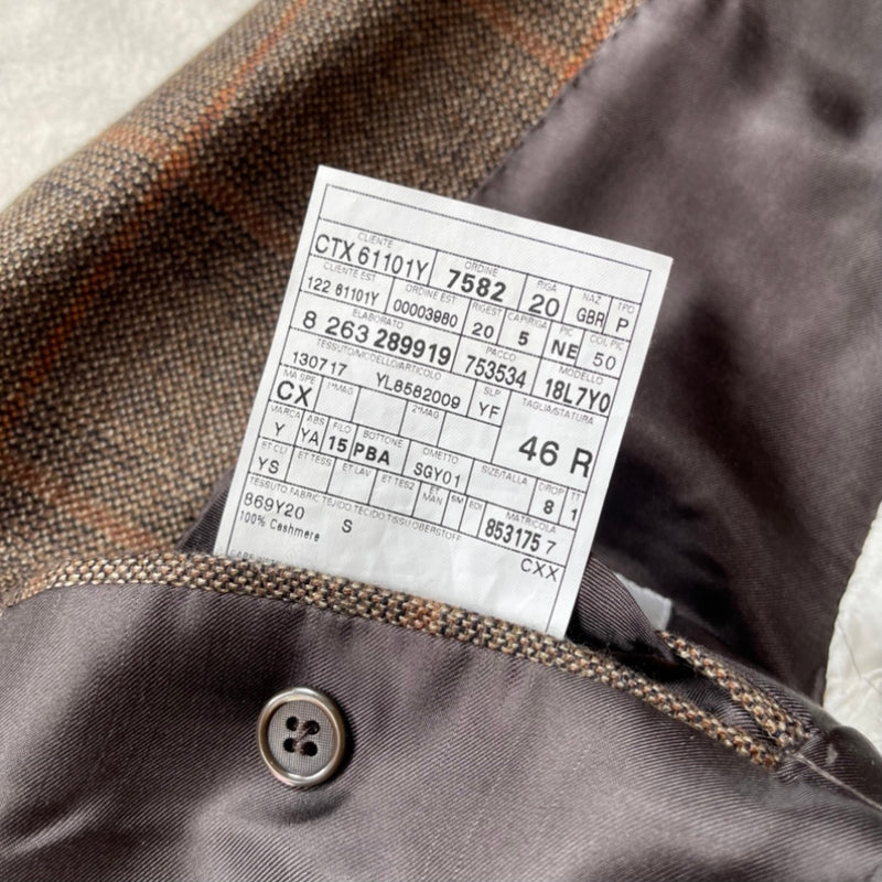 Yves Saint Laurent brown check cashmere jacket