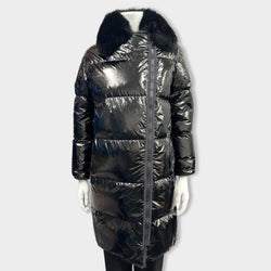pre-loved YVES SALOMON black puffer coat | Size EU32
