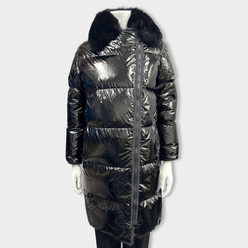 pre-loved YVES SALOMON black puffer coat | Size EU32